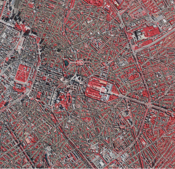 Fragment van een luchtfoto van het Brussels Gewest