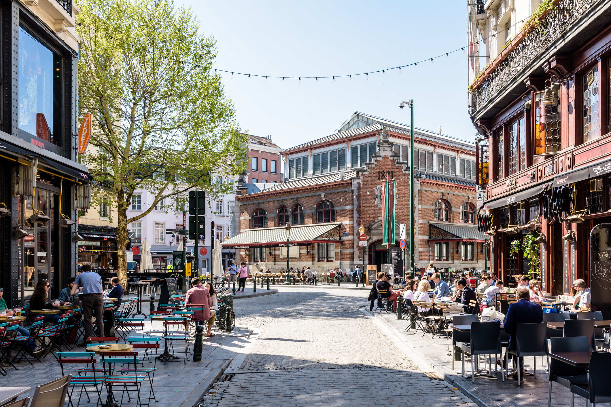 Terrasses de café place St Géry Bruxelles